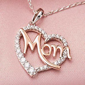 Mom Heart Necklace, Charmed Aroma Mothers Day Necklace Collection